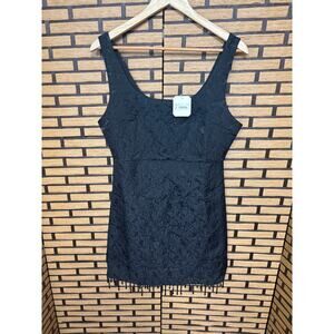 Dee Elle Black Jacquard Beaded Hem Dress Size Medium